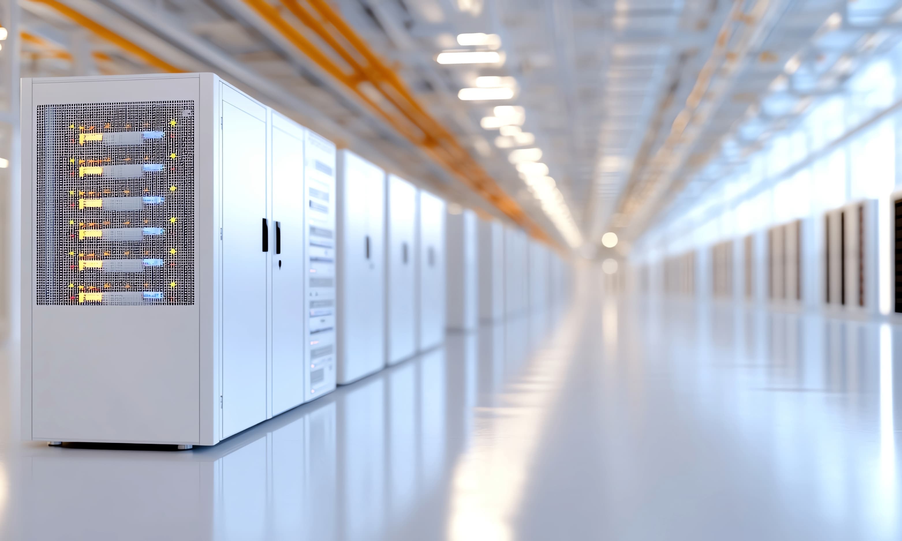 Rows of UPS units inside a tribal enterprise facility
